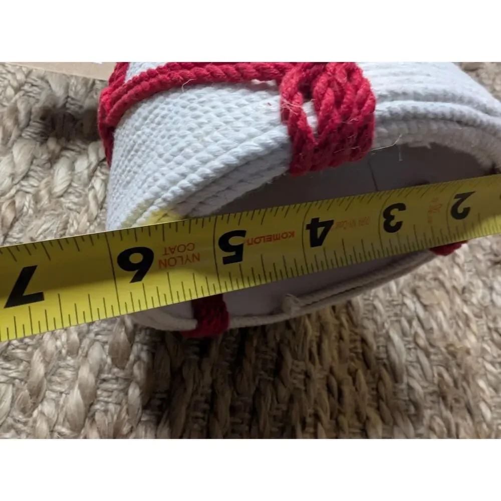 Holiday Lane Boho Festive Yarn Cone Christmas Tree Red White Tabletop Decor 19